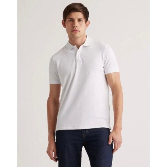 QUINCE White Organic Cotton Pique Polo NWT Size XL - Picture 1 of 9